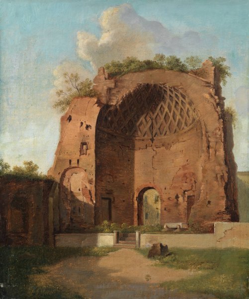 The Temple of Venus and Roma, The Roman Forum, Rome  by Thorald Laessoe - Hand-Painted Oil Painting Reproduction