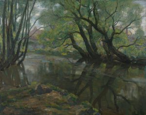 Weeping Willows by Thorolf Holmboe Oil Painting