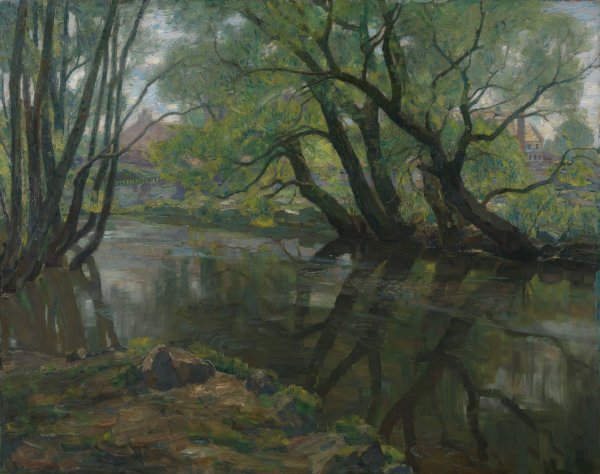 Main Product Photo of Weeping Willows  Painting by Thorolf Holmboe