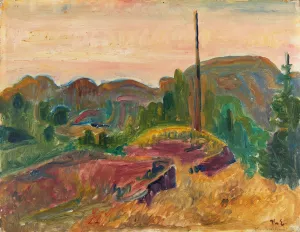 Evening Landscape by Thorvald Erichsen Oil Painting