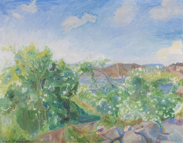 Flowering Dog Roses  by Thorvald Erichsen - Hand-Painted Oil Painting Reproduction