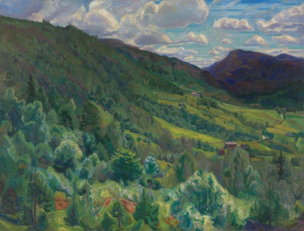 From Kviteseid in Telemark  by Thorvald Erichsen - Hand-Painted Oil Painting Reproduction