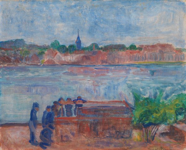 From Porsgrunn  by Thorvald Erichsen - Hand-Painted Oil Painting Reproduction