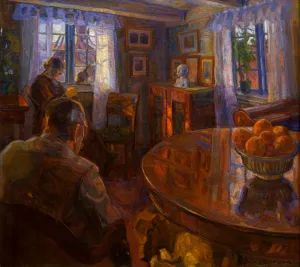 Interior by Thorvald Erichsen Oil Painting