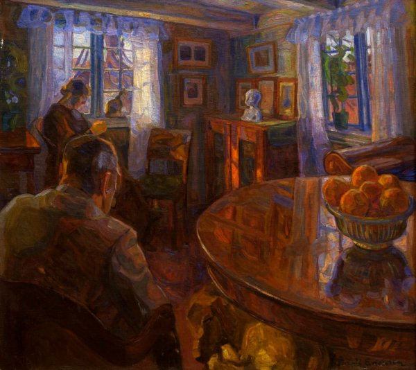 Interior  by Thorvald Erichsen - Hand-Painted Oil Painting Reproduction