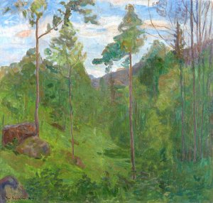 Landscape by Thorvald Erichsen Oil Painting