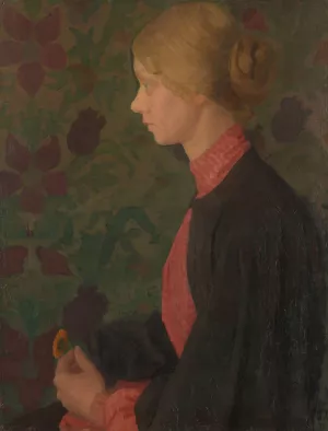 Portrait of the Artist Ragnhild by Thorvald Erichsen Oil Painting