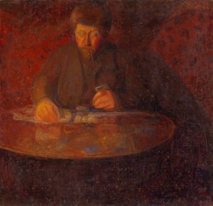 Portrait of the Painter Wilhelm Wetlesen by Thorvald Erichsen Oil Painting