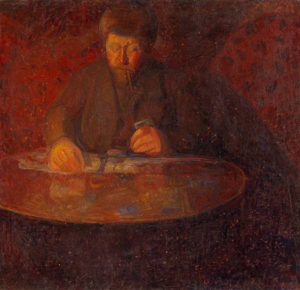 Portrait of the Painter Wilhelm Wetlesen  by Thorvald Erichsen - Hand-Painted Oil Painting Reproduction