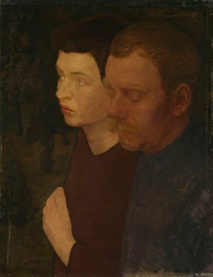 Portraits of the Painters Oluf Wold-Torne and Alfred Hauge by Thorvald Erichsen Oil Painting
