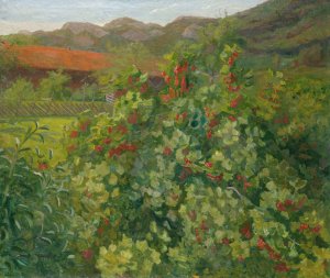 The Currant Bush by Thorvald Erichsen Oil Painting