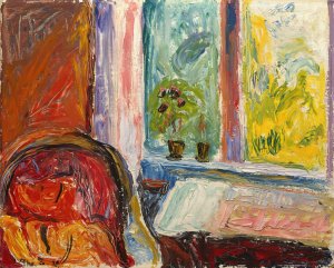 The red Chair by Thorvald Erichsen Oil Painting