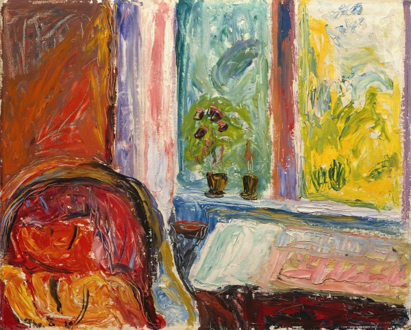 The red Chair  by Thorvald Erichsen - Hand-Painted Oil Painting Reproduction