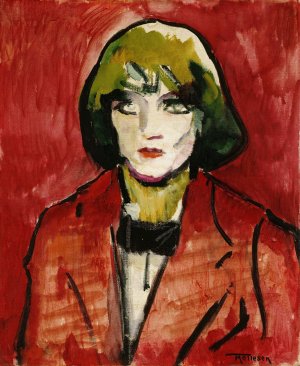 Portrait of a woman by Thorvald Hellesen Oil Painting