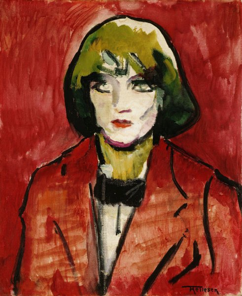 Portrait of a woman  by Thorvald Hellesen - Hand-Painted Oil Painting Reproduction