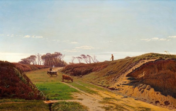 A Country Lane in Northern Jutland  by Thorvald Niss - Hand-Painted Oil Painting Reproduction