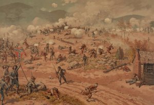 Battle of Allatoona Pass by Thure De Thulstrup Oil Painting