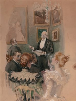 Gentleman Giving A Speech by Thure De Thulstrup Oil Painting