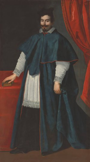 Portrait of a prelate in choir dress by Tiberio Tinelli Oil Painting