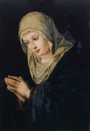 The Virgin in Adoration by Tiberius Dominikus Wocher Oil Painting