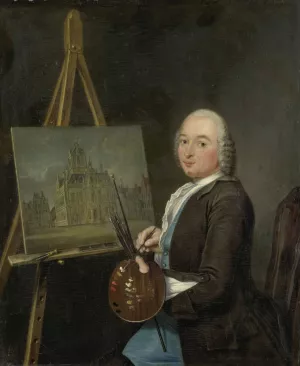 Portrait of Jan ten Compe, Painter and Art Dealer in Amsterdam by Tibout Regters Oil Painting