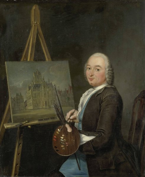 Portrait of Jan ten Compe, Painter and Art Dealer in Amsterdam  by Tibout Regters - Hand-Painted Oil Painting Reproduction