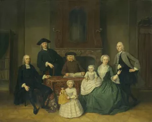 Portrait of the Brak Family, Amsterdam Mennonites by Tibout Regters Oil Painting