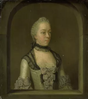Portrait of Wilhelmina Hillegonda Schuyt, Wife of Joachim Rendorp by Tibout Regters Oil Painting