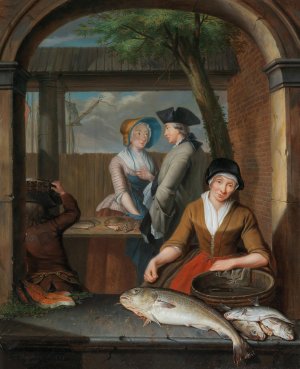The Fishmonger by Tibout Regters Oil Painting