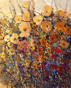 Bright & Bold Flowers II by Tim O'Toole Oil Painting
