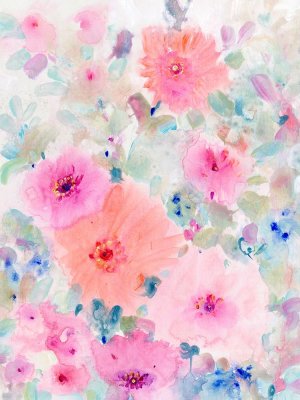 Bright Floral Design II by Tim O'Toole Oil Painting