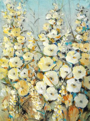 Cluster of Hollyhock I by Tim O'Toole Oil Painting