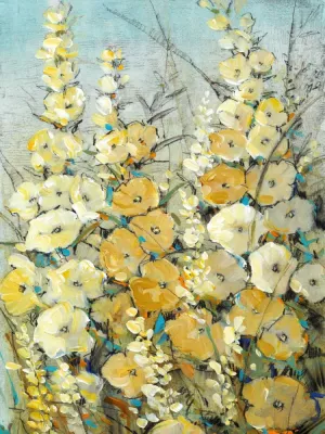 Cluster of Hollyhock II by Tim O'Toole Oil Painting