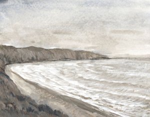 Coastal Shoreline I Oil Painting by Tim O'Toole - Contemporary
