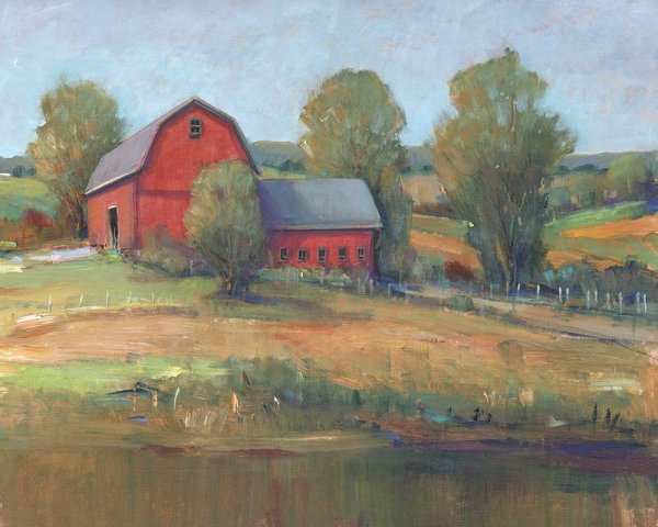 Country Barn I by Tim O'Toole - Hand-Painted Oil Painting Reproduction