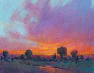 Fiery Sunset I Oil painting by Tim O'Toole