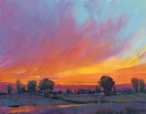 Fiery Sunset II by Tim O'Toole Oil Painting