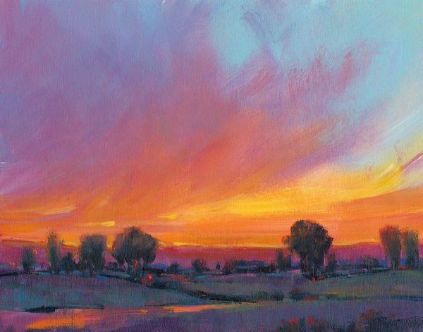 Fiery Sunset II by Tim O'Toole - Hand-Painted Oil Painting Reproduction