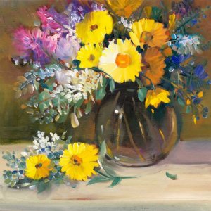 Floral Still Life II by Tim O'Toole Oil Painting