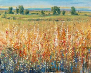 Gold and Red Field II Oil painting by Tim O'Toole