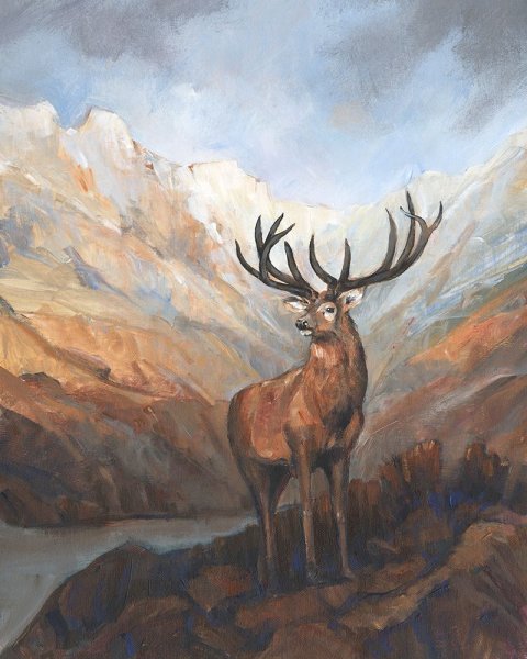 Main Product Photo of Great Stag in Mountains I Painting by Tim O'Toole
