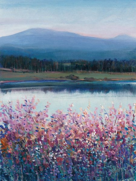 Lakeside Mountain I by Tim O'Toole - Hand-Painted Oil Painting Reproduction