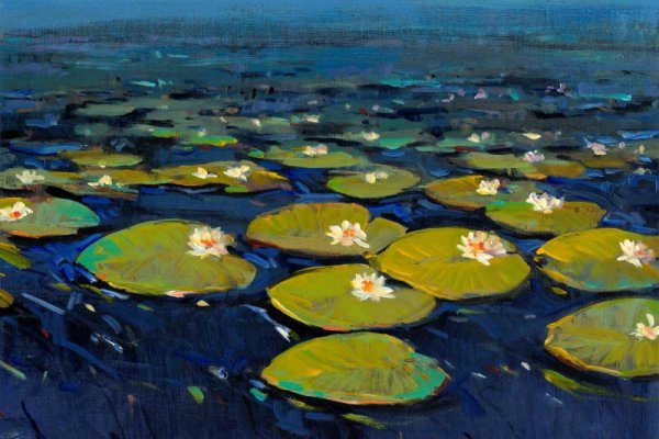 Main Product Photo of Lily Pads I Painting by Tim O'Toole