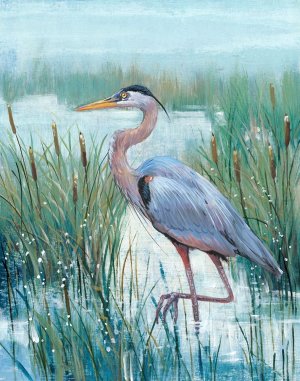 Marsh Heron II by Tim O'Toole Oil Painting