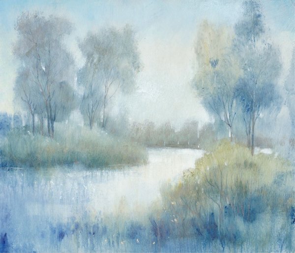 Main Product Photo of Morning at the Pond II Painting by Tim O'Toole