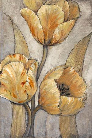 Ochre & Grey Tulips I by Tim O'Toole Oil Painting