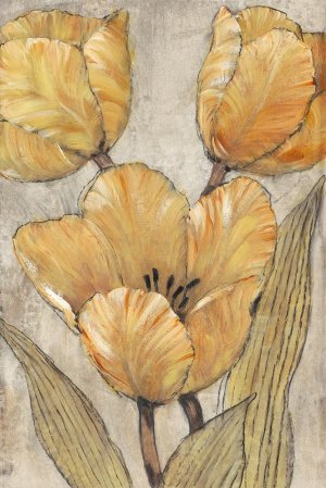 Ochre & Grey Tulips II by Tim O'Toole Oil Painting