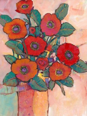 Poppies in a Vase I by Tim O'Toole Oil Painting