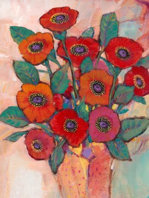 Poppies in a Vase II by Tim O'Toole Oil Painting