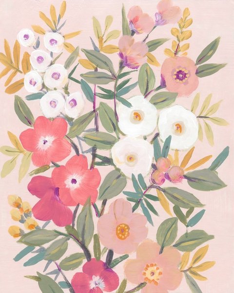Pretty Pink Floral I by Tim O'Toole - Hand-Painted Oil Painting Reproduction